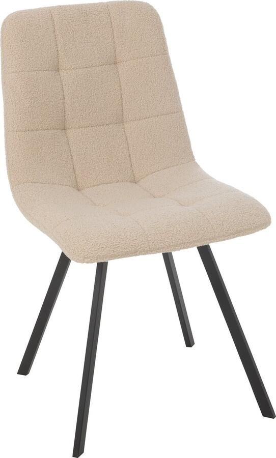 J-Line eetstoel Clark metaal|polyester wit