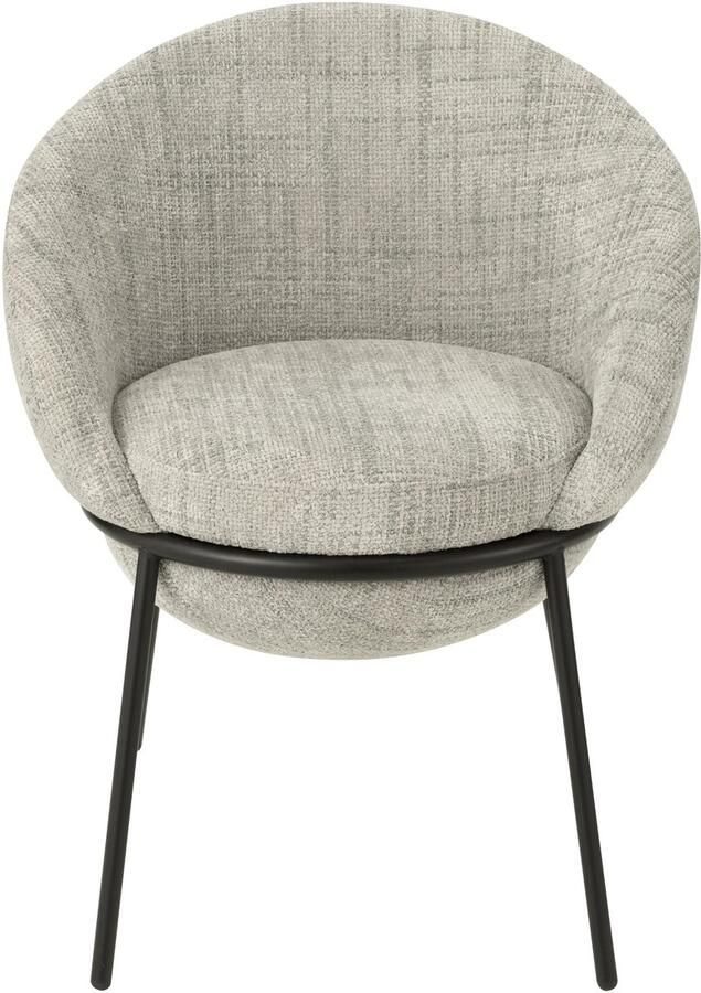 J-Line Stoel Ijzer Grijs Zwart