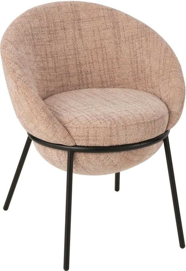 J-Line stoel ijzer lichtroze zwart