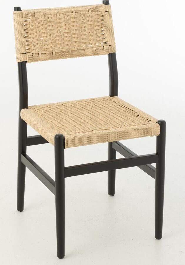 J-Line stoel Lap beukenhout touw zwart - Foto 2