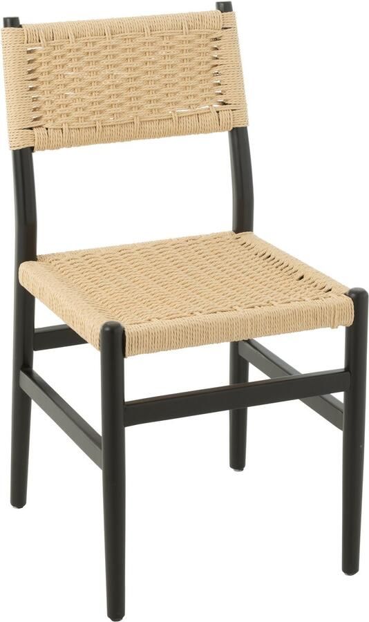 J-Line stoel Lap beukenhout touw zwart