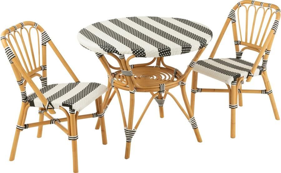 J-Line Stoel Live Rattan Kunststof Naturel Zwart