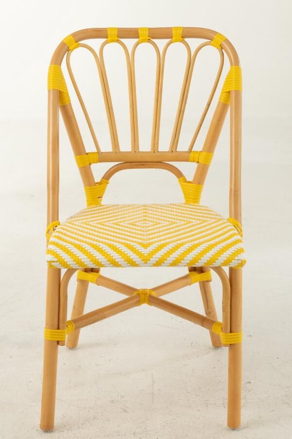 J-Line stoel Live rotan kunststof naturel geel