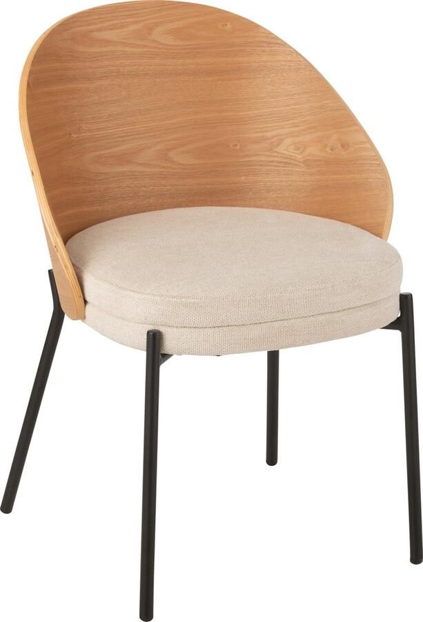 J-Line Loungestoel Lone Multiplex metaal Naturel beige 77.4x71.8x81.8cm - Foto 2