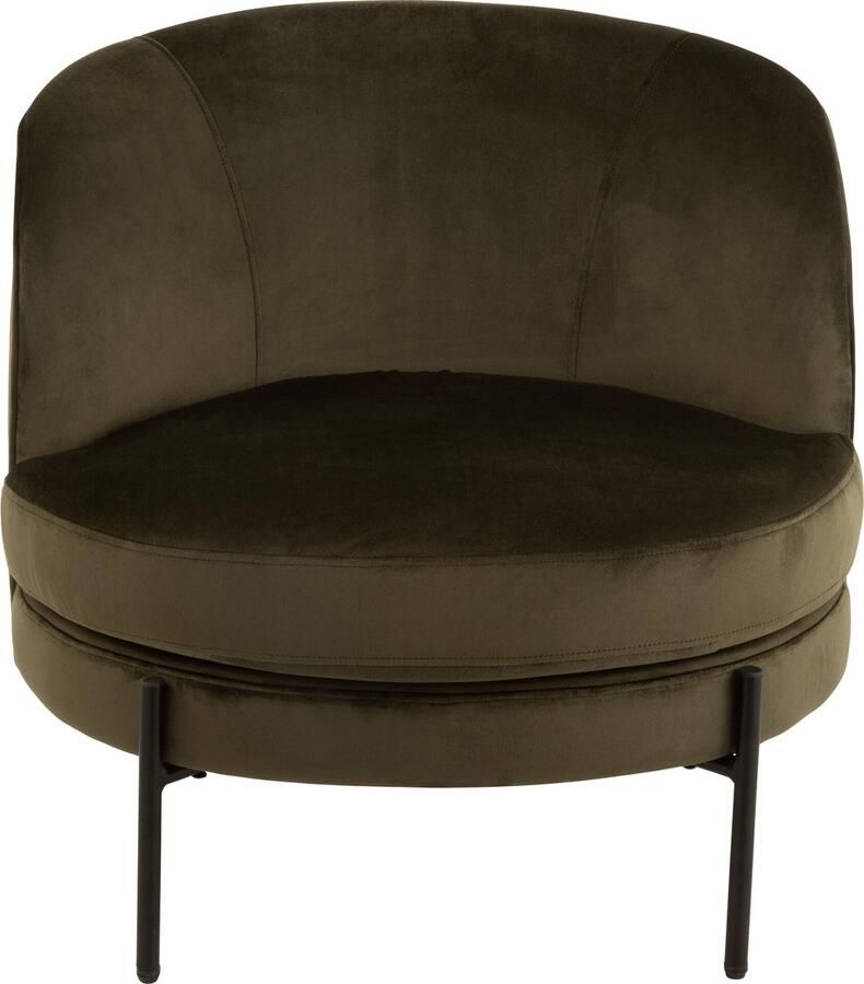 J-Line stoel Lounge Rond textiel metaal groen