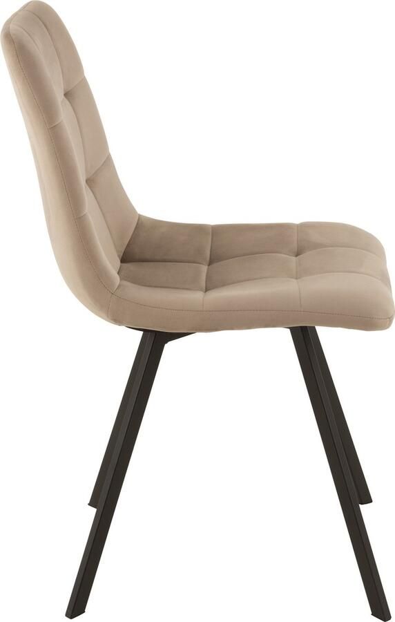 J-Line stoel Morgan textiel metaal beige 2 stuks