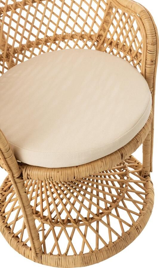 J-Line Pauw Rotan stoel met kussen jute naturel woonaccessoires - Foto 1