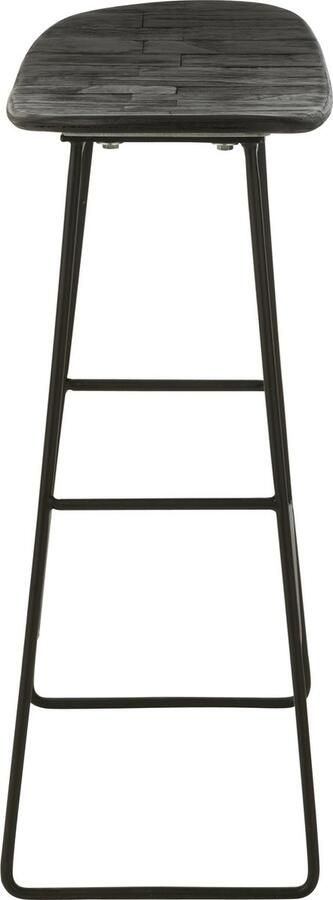 J-Line stoel Rechthoekig gerecycleerd teak zwart large