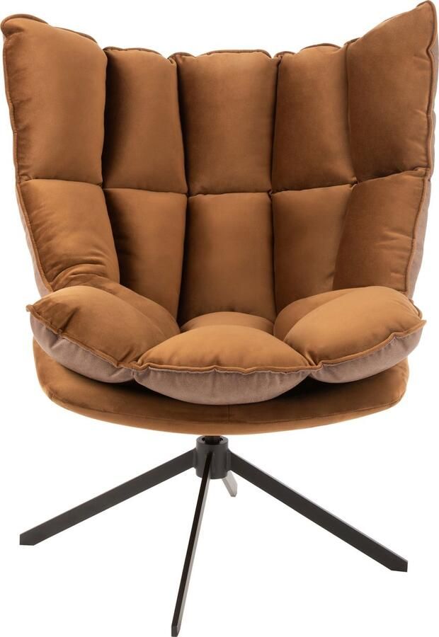 J-Line stoel Relax Kussen Op Frame textiel metaal bruin