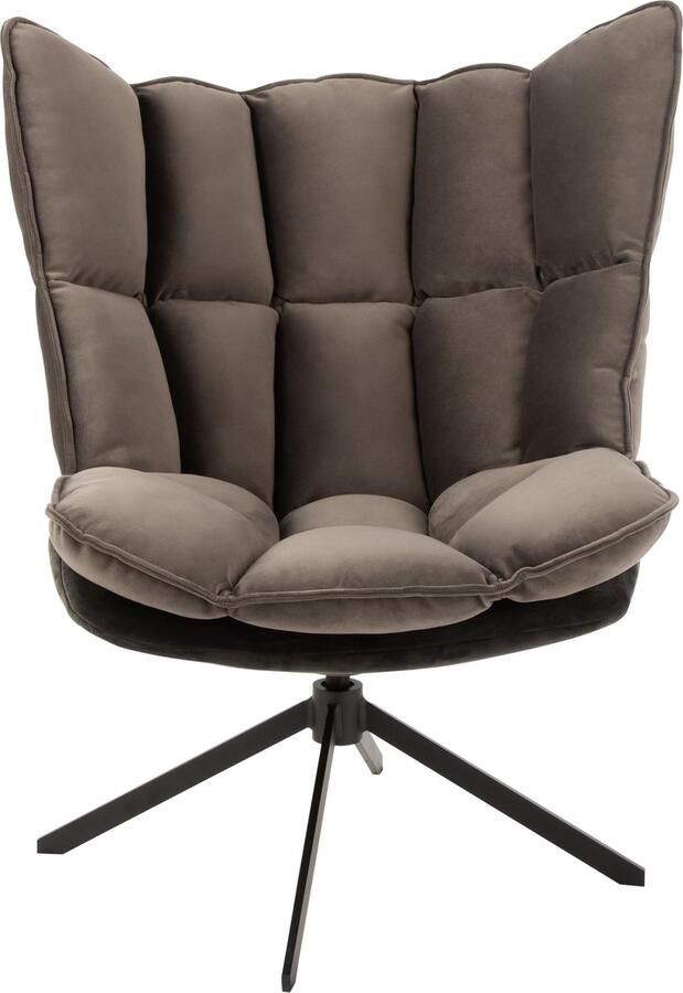 J-Line stoel Relax Kussen op frame textiel metaal grijs