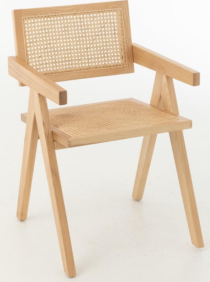 J-Line Stoel Rooster Essenhout Rattan Naturel - Foto 2