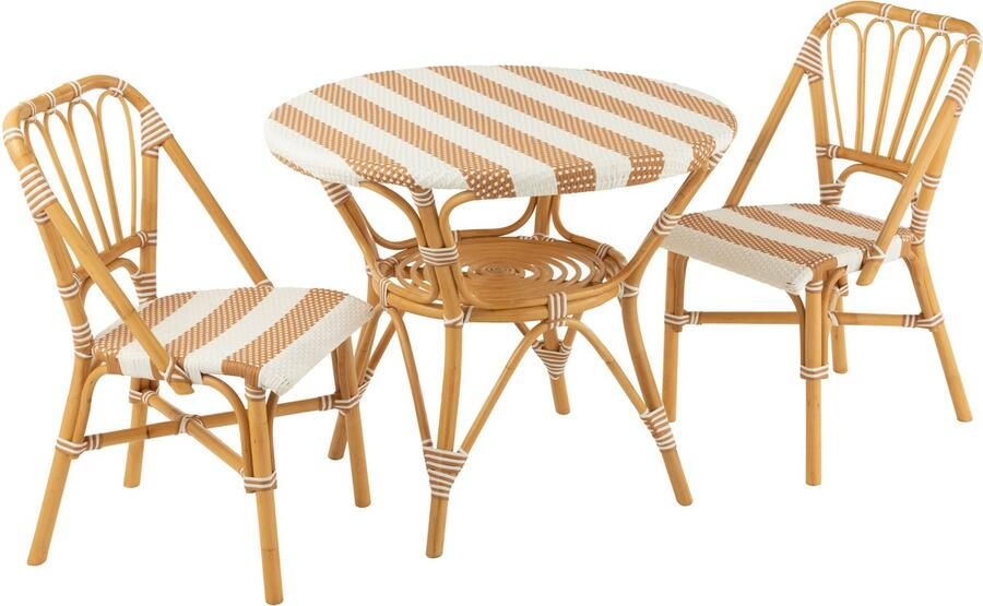 J-Line Stoel Live Rattan Kunststof Naturel Wit