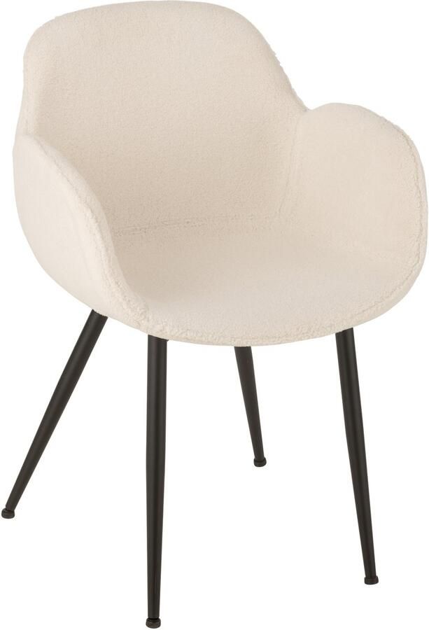 J-Line stoel stof metaal wit