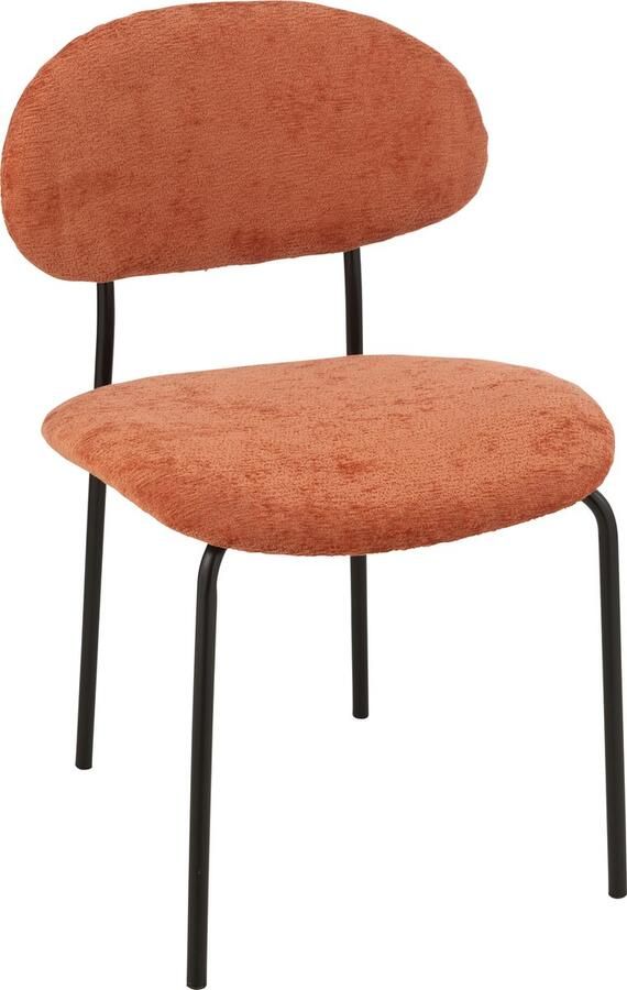 J-Line eetstoel textiel metaal oranje roest - Foto 2