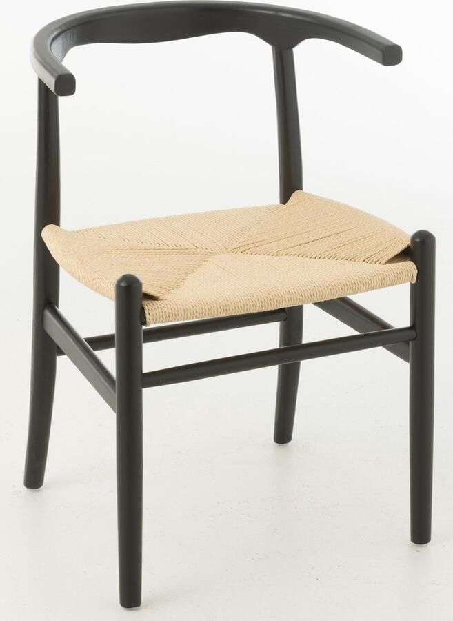 J-Line stoel Toon beukenhout|touw zwart - Foto 2