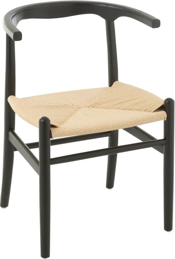 J-Line stoel Toon beukenhout touw zwart