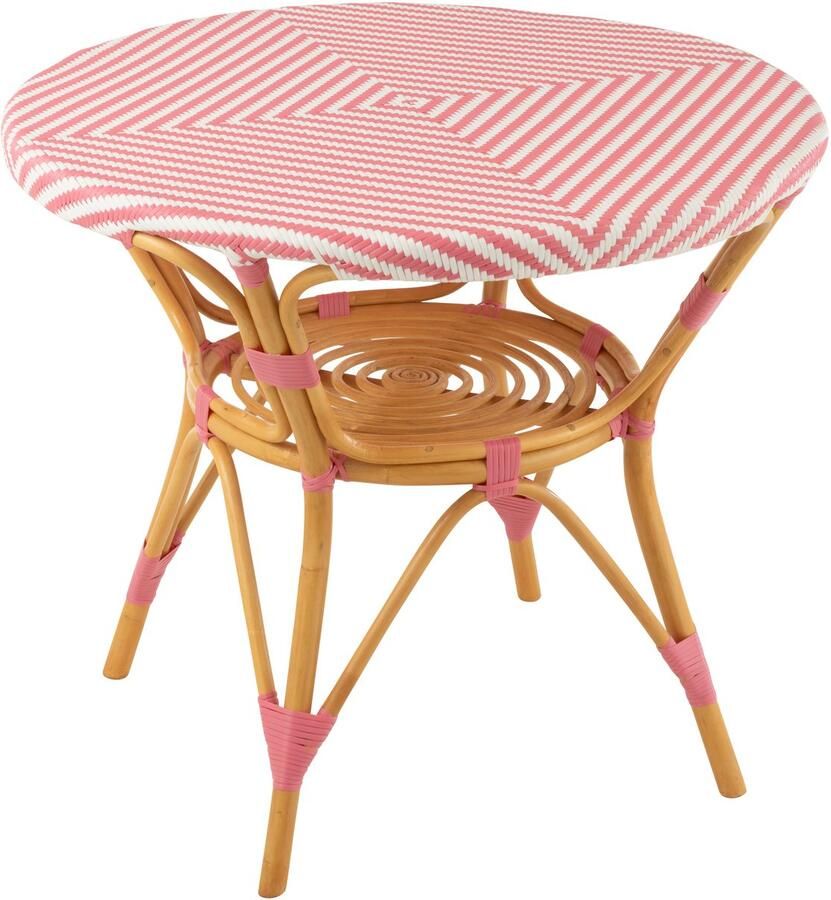 J-Line tafel Live rotan kunststof naturel roze