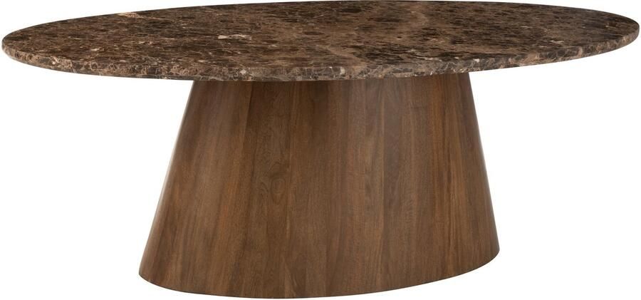 J-Line Tafel Ovaal Marmer Mangohout Bruin L=210 cm x B=100 cm
