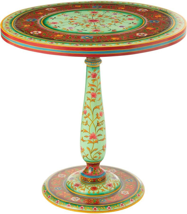 J-Line tafel Rond Mumbai hout mix