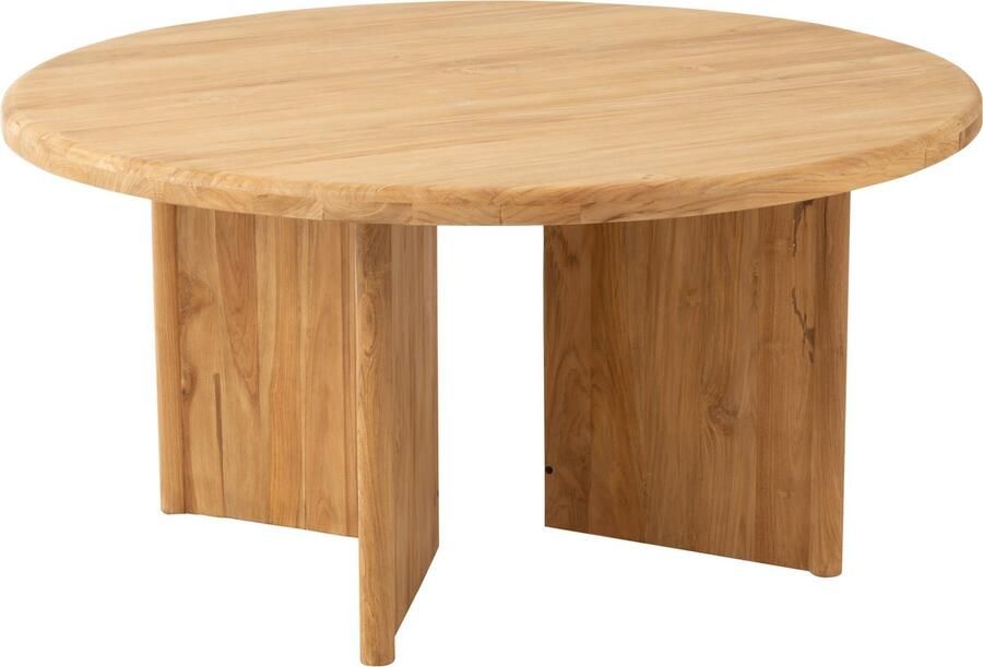 J-Line Tafel Rond Teak Hout Naturel 150x150x75cm