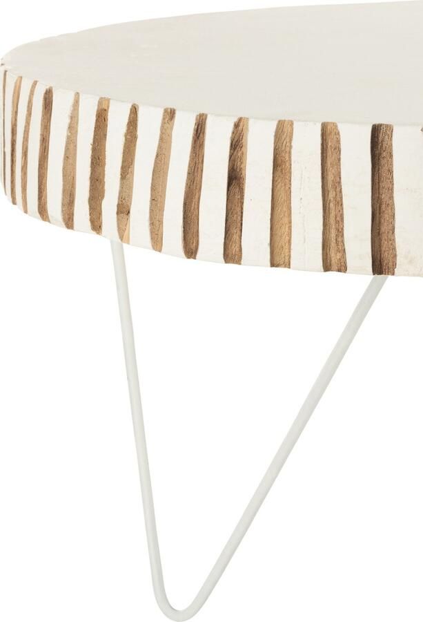J-Line Set Van 2 Tafels Ying Hout Metaal Wit 48x48x36.5cm - Foto 2