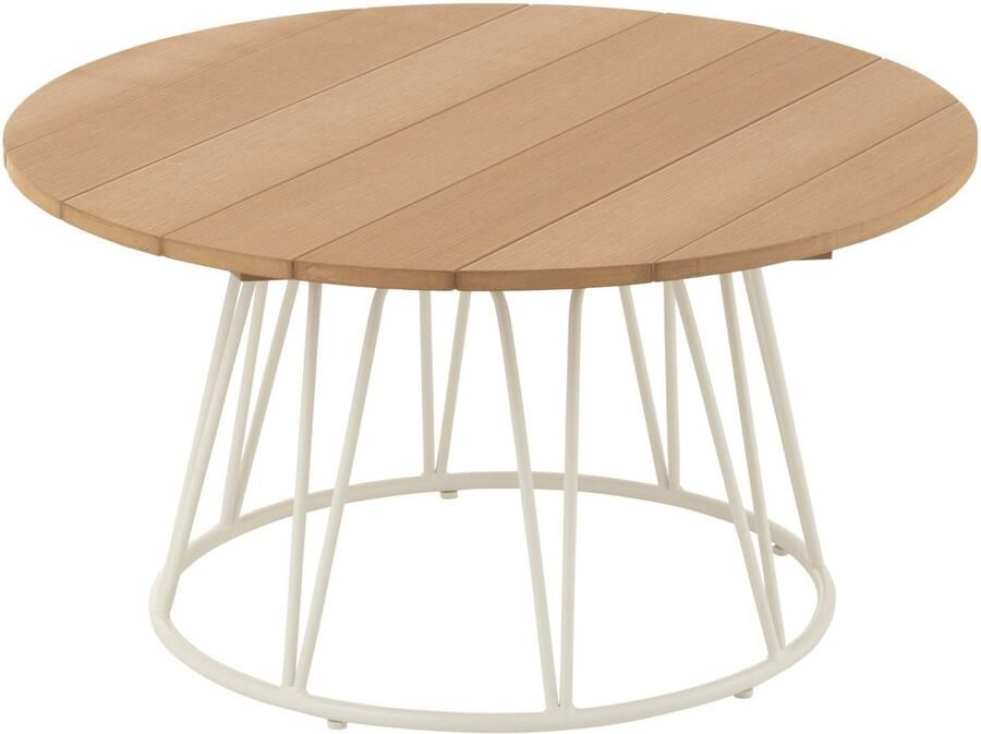 J-Line tafel Zoa metaal polyethyleen wit