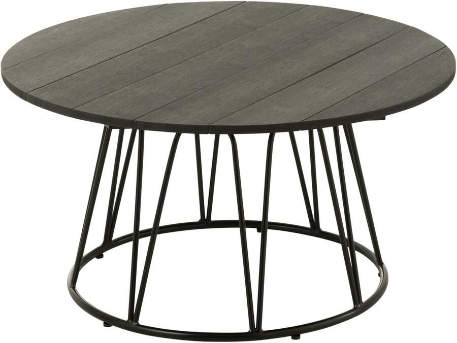 J-Line tafel Zoa metaal polyethyleen zwart