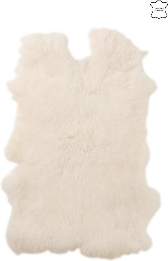 J-Line tapijt Konijnenvel Pels imitatiebont wit