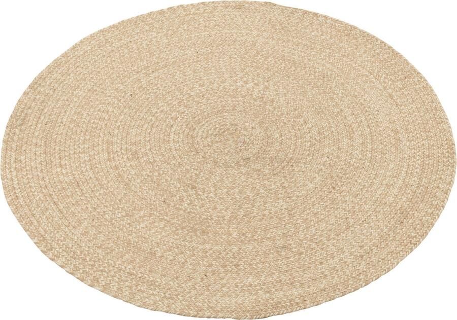 J-Line Tapijt Miami Outdoor Polyester Naturel wit Medium 150x150x2cm