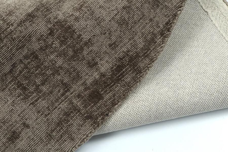 J-Line Tapijt Rond Handgemaakt Viscose Grijs Vloerkleed 150 x 150 cm