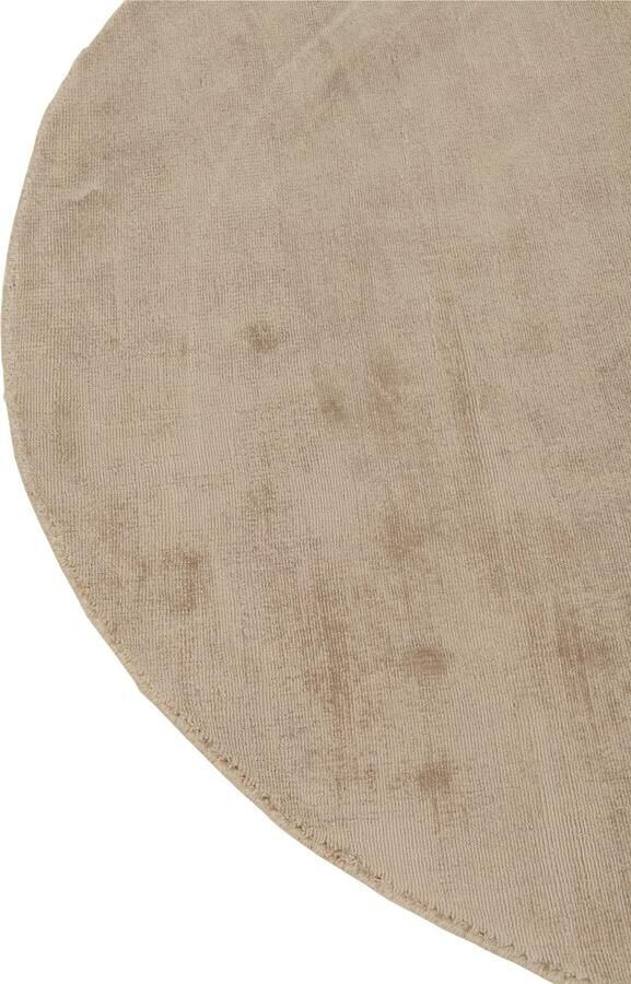 J-Line Tapijt Rond Handgemaakt Viscose Beige Vloerkleed 150 x 150 cm