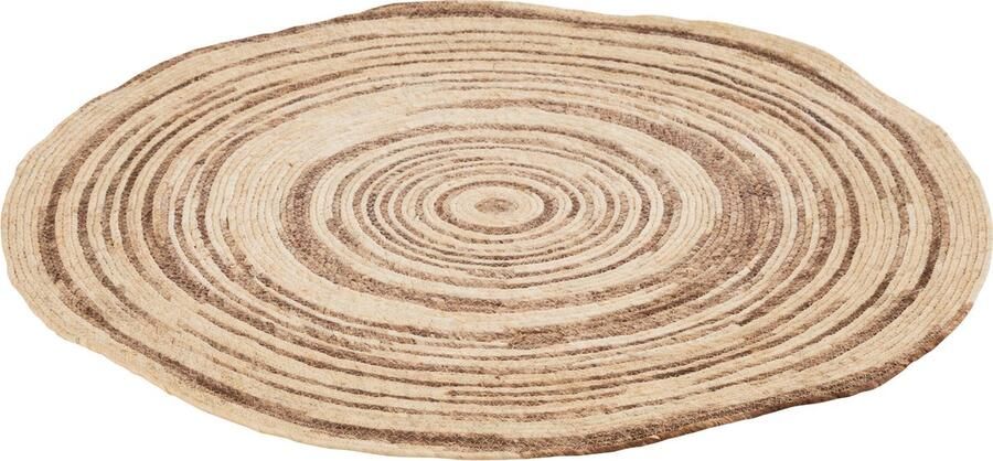 J-Line Tapijt Rond Maïs Beige bruin 79x79x1cm