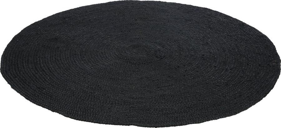 J-Line Tapijt Rond Jute Zwart 150x150x1cm