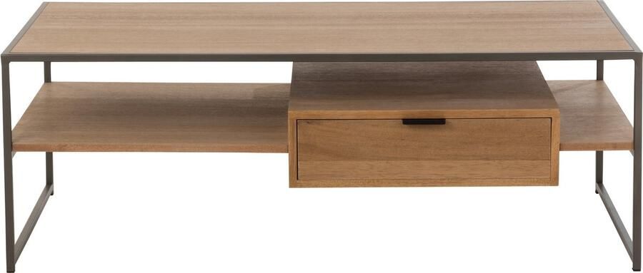 J-Line TV kast 1 lade hout & metaal naturel woonaccessoires - Foto 2