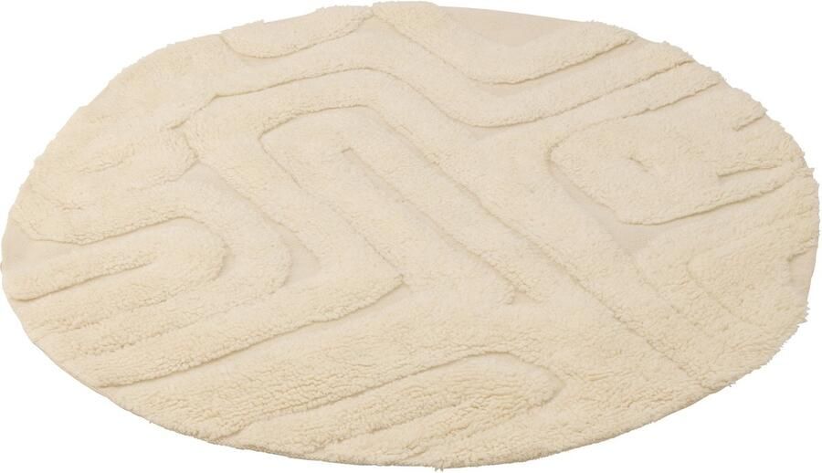J-Line vloerkleed Abstracte Lijnen Rond wol ecru