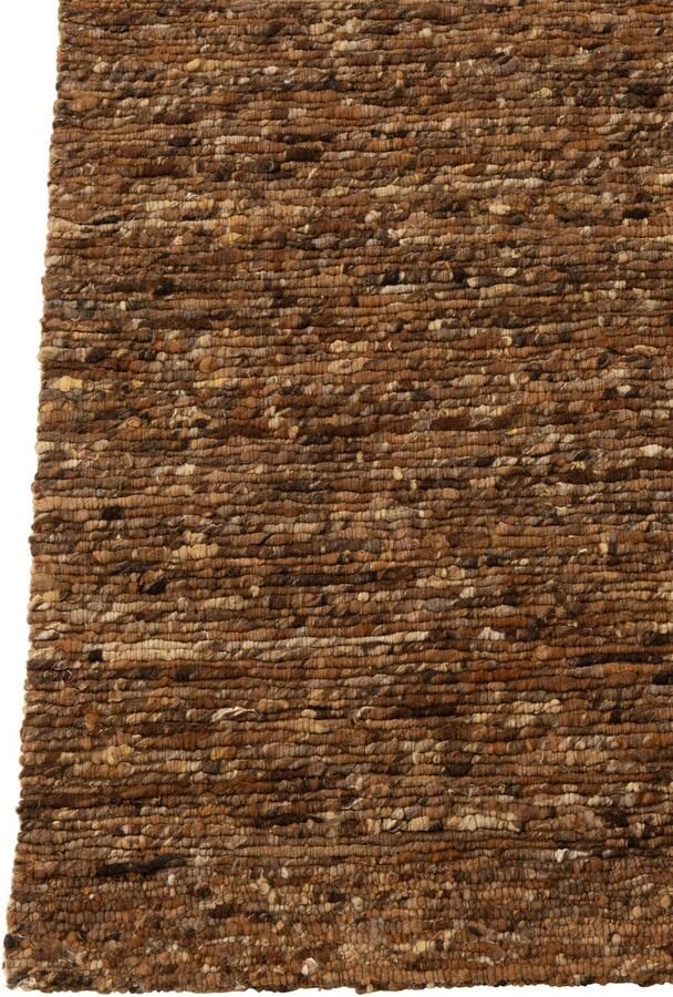 J-Line vloerkleed Geweven wol bruin