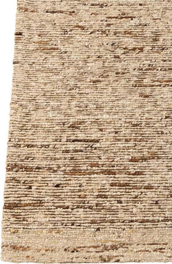 J-Line vloerkleed Geweven wol ecru bruin - Foto 2