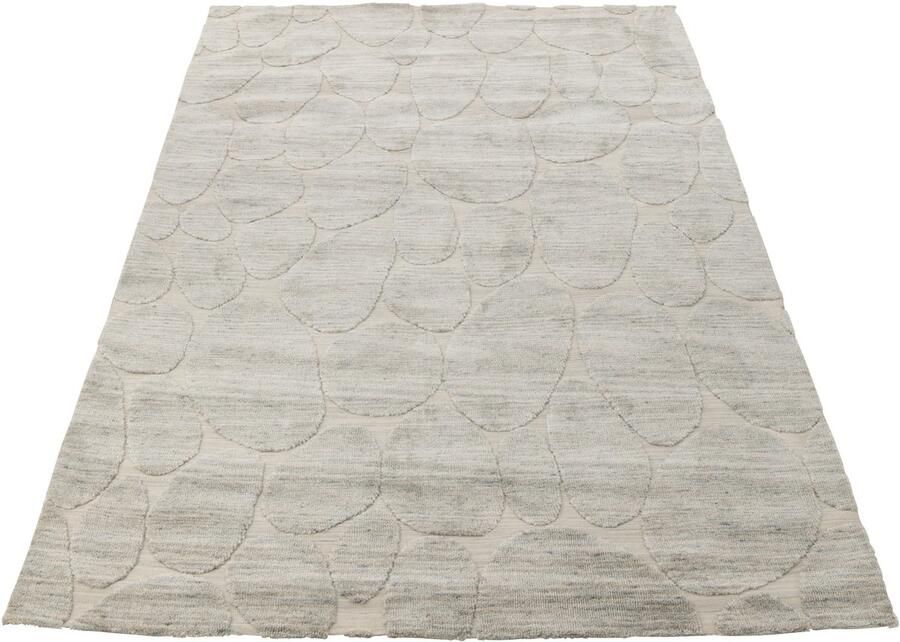 J-Line vloerkleed Steen Motief polyester grijsblauw