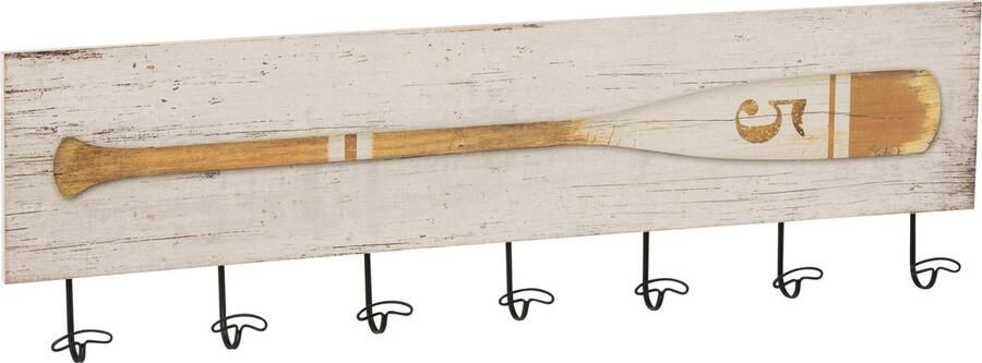 J-Line Wandkapstok 7 Haken Hout Peddel