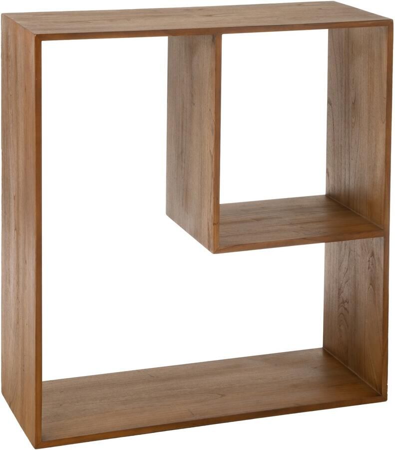 J-Line wandrek Kubus 2p hout bruin