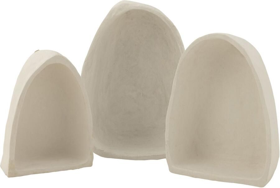 J-Line wandrek papier maché wit 3 stuks