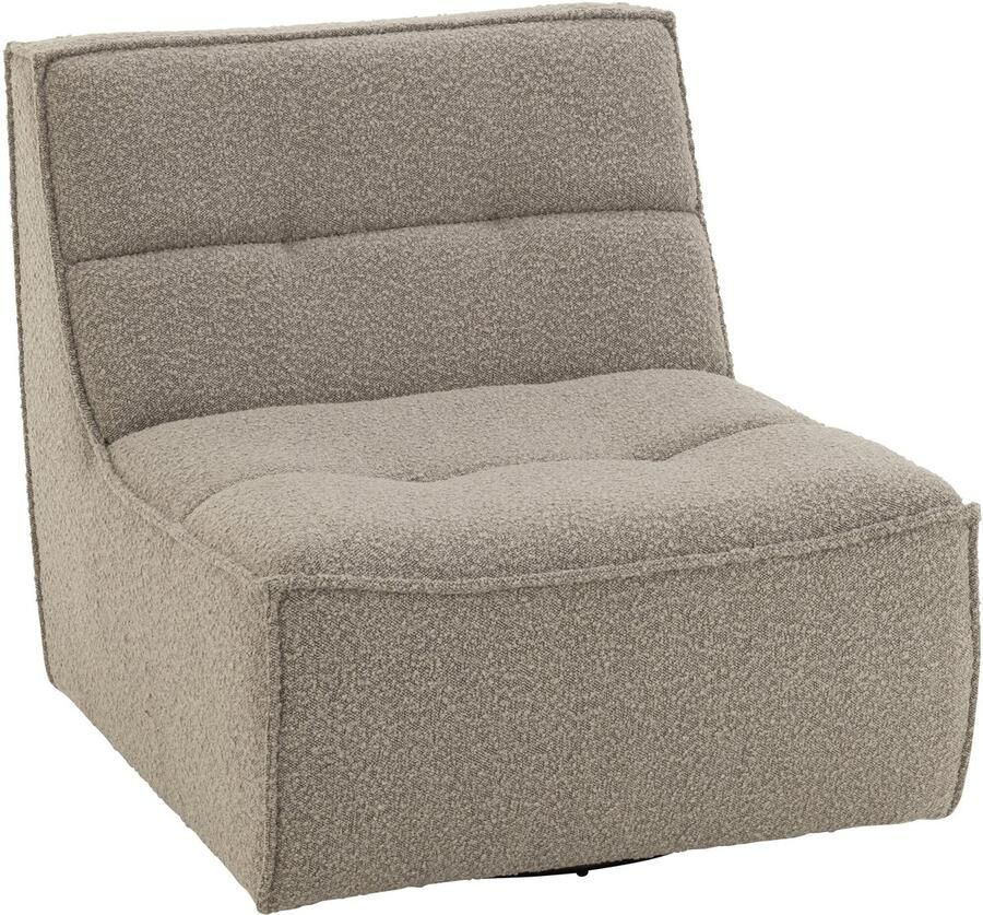 J-Line zetel Draaiend Vierkant hout textiel taupe