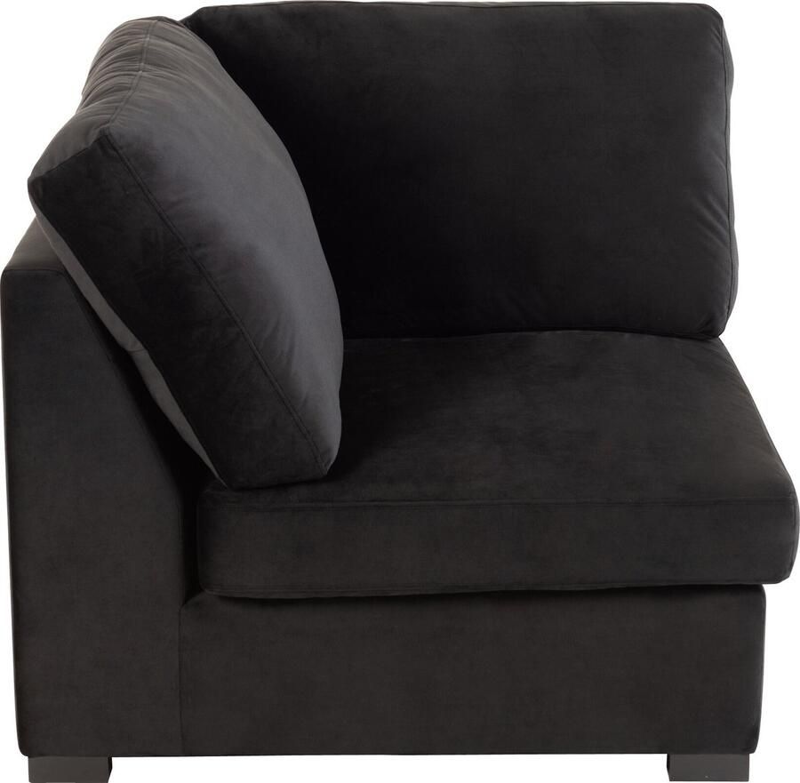 J-Line zetel Hoek velvet zwart