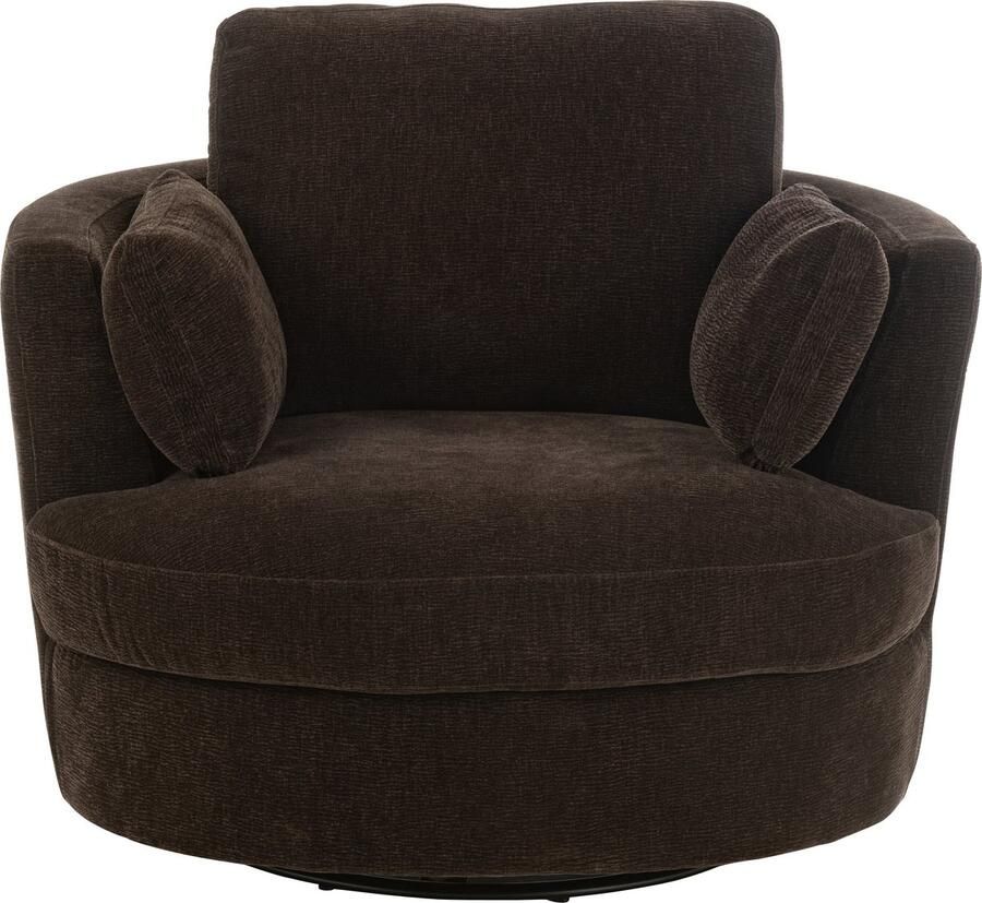 J-Line Zetel Swiv Populierenhout Schuim Donker Bruin