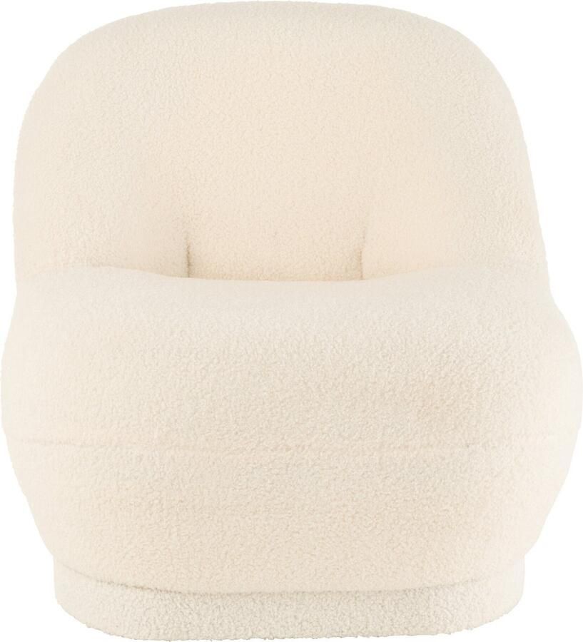 J-Line zetel Teddy Bouclé velvet wit