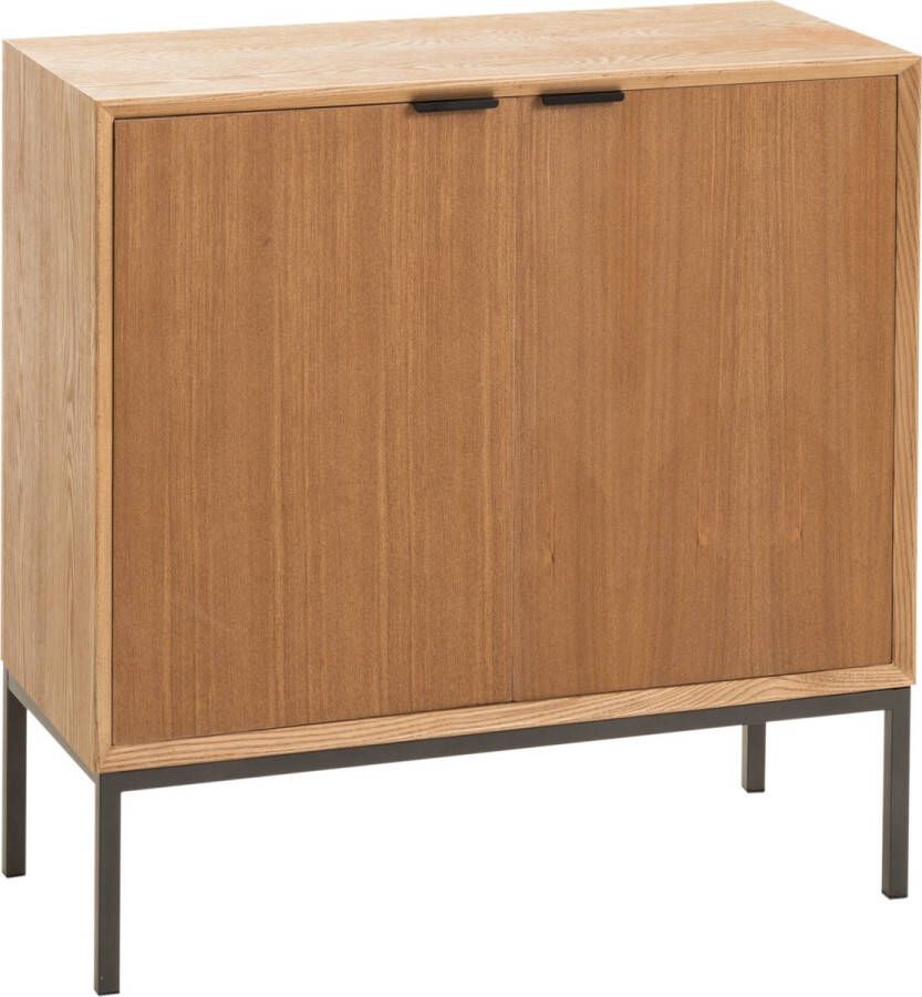 J-Line kast op poten 2 deuren hout & metaal naturel woonaccessoires