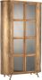 CaliCosy Armoire 2 Portes sur Pieds Metal Verre Antique Or - Thumbnail 1