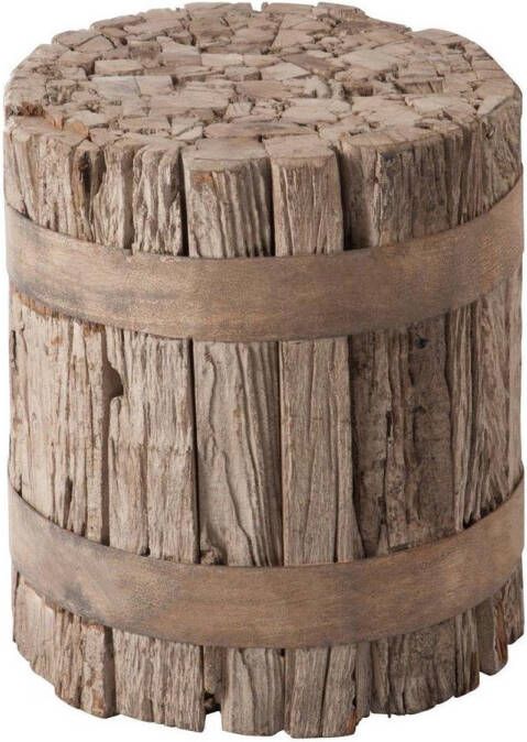 J-Line kruk cilinder hout grijs