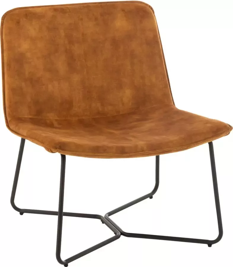 J-Line Lounge Stoel Isabel Metaal|Textiel Oker 2 stuks - Foto 1