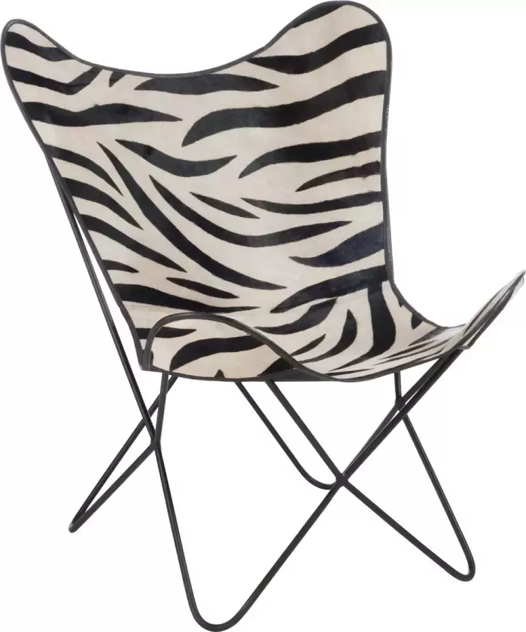 J-Line Lounge Stoel Leder|Metaal Zebra - Foto 1
